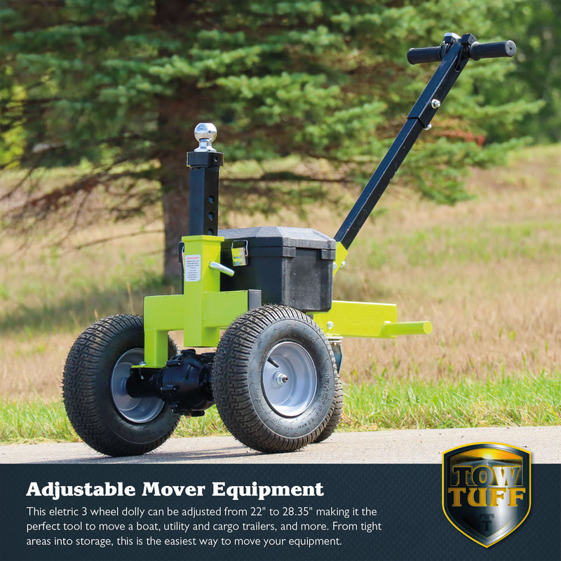 Tow Tuff Adjustable 3500 Lbs Capacity Electric Trailer Dolly, Green (Open Box)