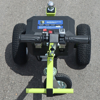 Tow Tuff Adjustable 3500 Lbs Capacity Electric Trailer Dolly, Green (Open Box)