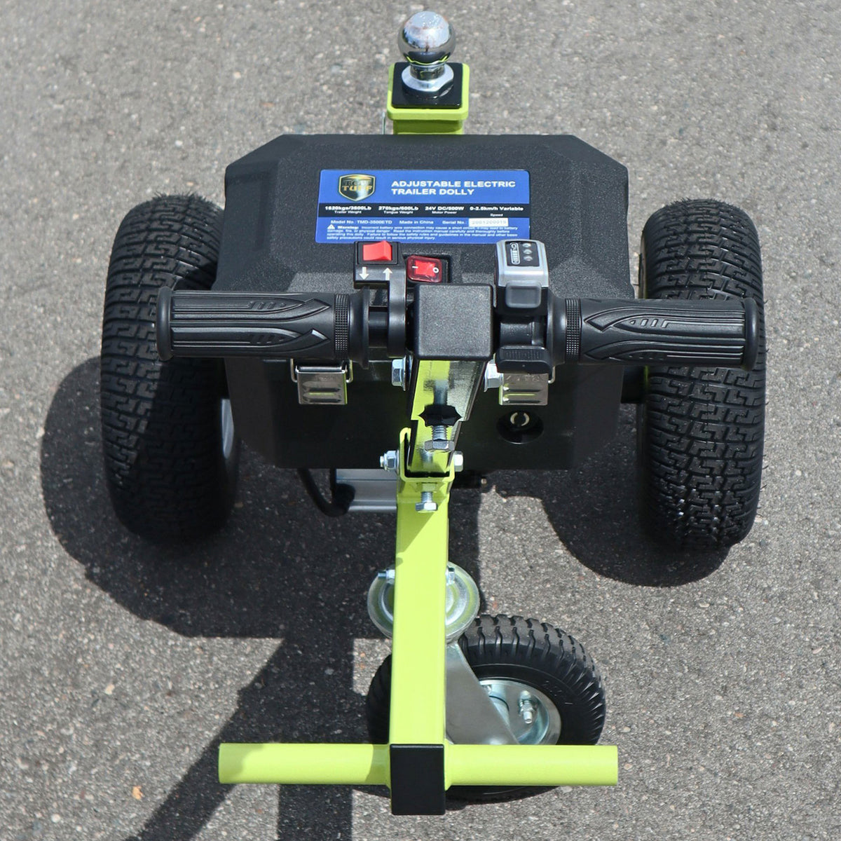 Tow Tuff TMD-35ETD8 Adjustable 3500 Lbs Capacity Electric Trailer Dolly, Green (Refurbished)