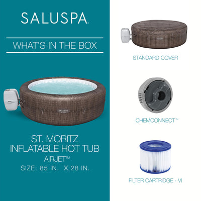 Bestway SaluSpa St Moritz 85" x 28" Inflatable AirJet Hot Tub Pool Spa (Used) - VMInnovations