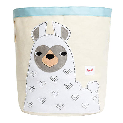 3 Sprouts Nursery Canvas Storage Bin Laundry/Toy Basket, Llama & Owl (2 Pack)