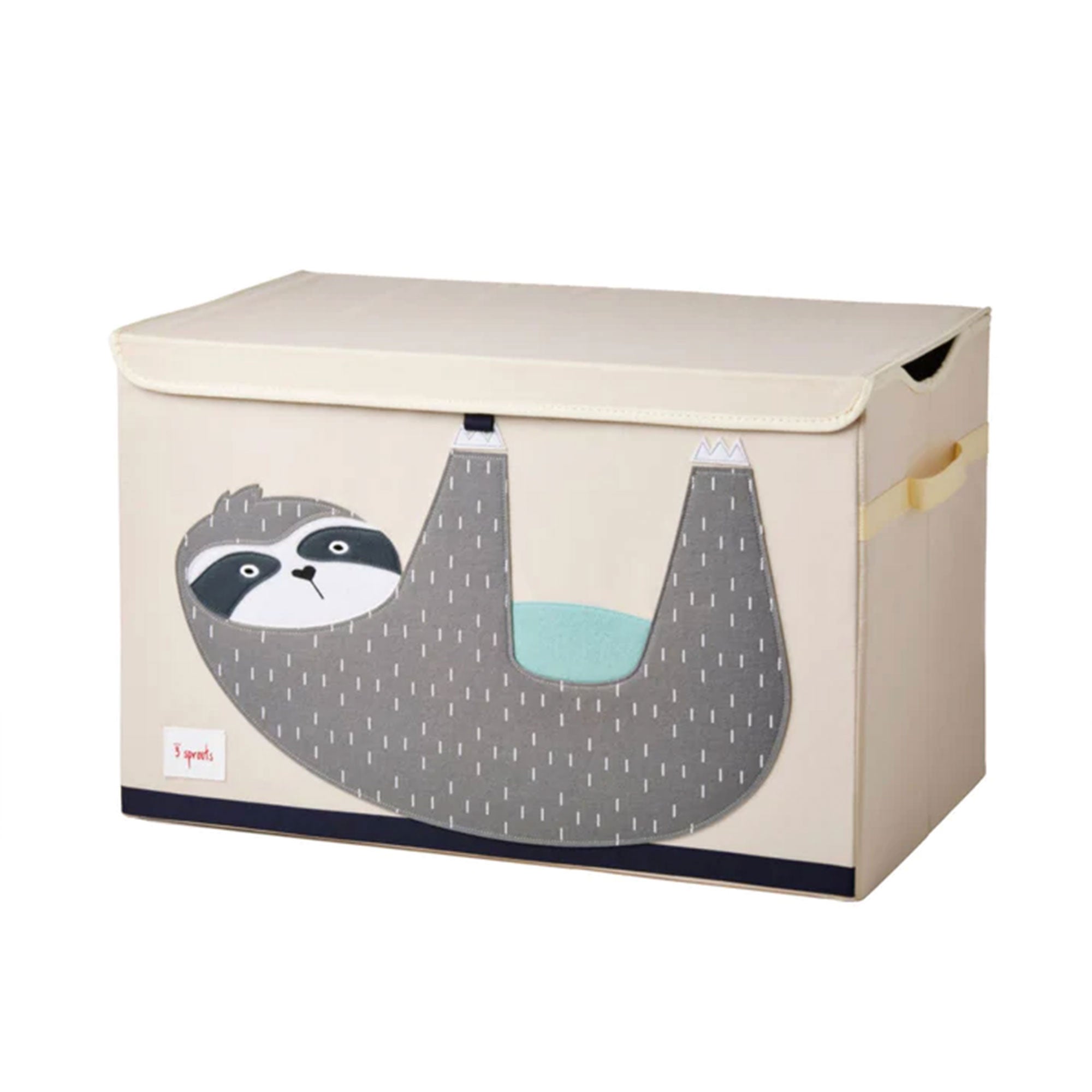 3 Sprouts Nursery Fabric Storage Trunk Toy Chest Box, Sloth & Bear (2 Pack)