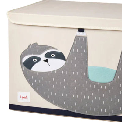 3 Sprouts Nursery Fabric Storage Trunk Toy Chest Box, Sloth & Bear (2 Pack)