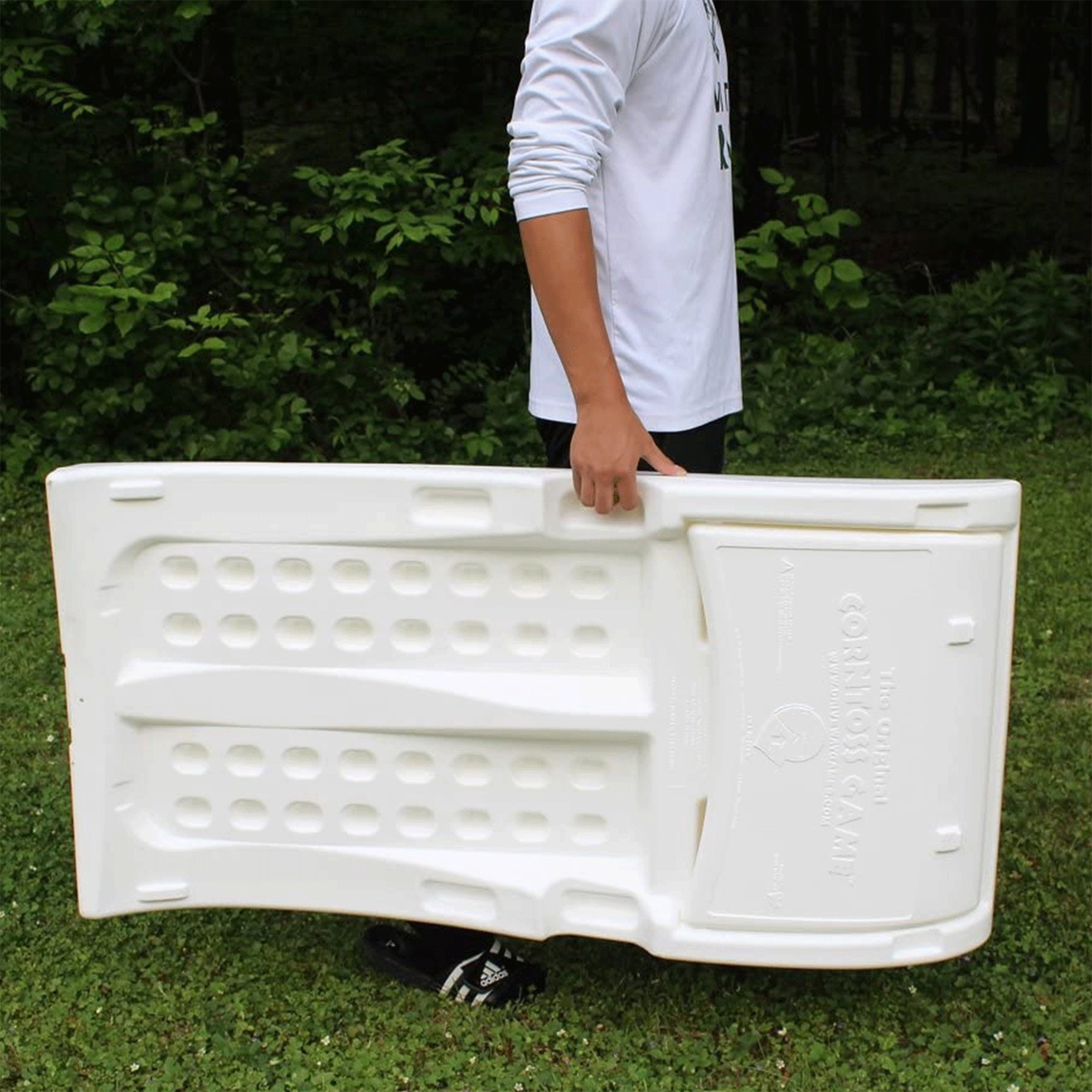 Driveway Games All Weather Indoor/Outdoor Corntoss Bean Bag Cornhole Game, White - VMInnovations