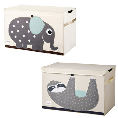 3 Sprouts Collapsible Toy Chest Storage Bin Bundle w/ Elephant + Sloth (2 Pack) - VMInnovations
