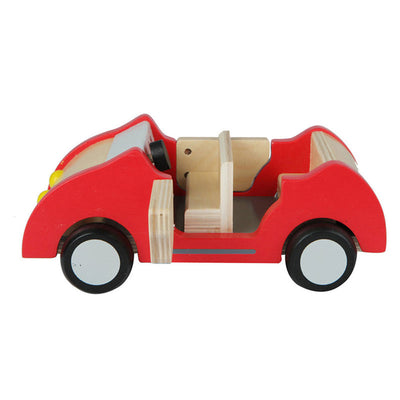 Hape All Season Kids 6 Room Dollhouse Bundle with Wooden Family Play Toy Car