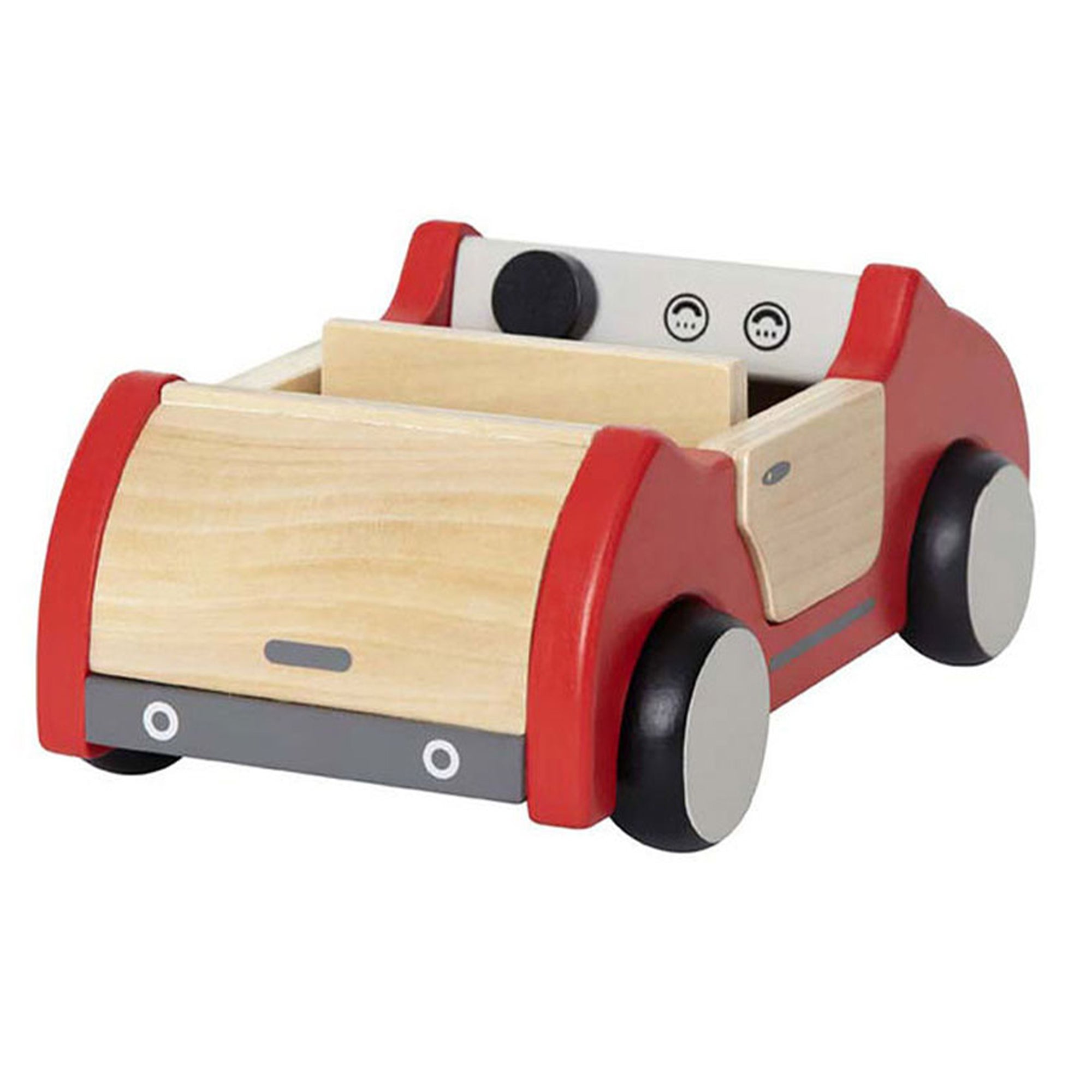 Hape All Season Kids 6 Room Dollhouse Bundle with Wooden Family Play Toy Car