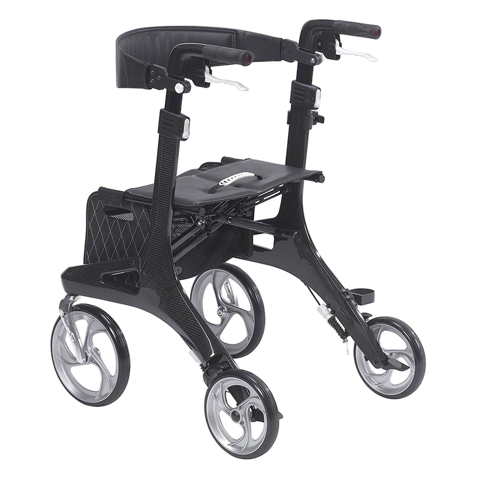 Drive Medical Nitro Elite CF Carbon Fiber Rollator Walker Chair w/ Brake, Black - VMInnovations
