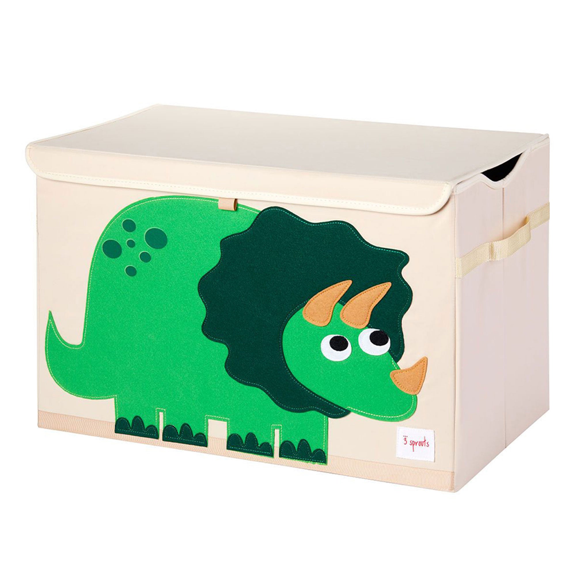 3 Sprouts Kids Felt Dragon Storage Cube Bin with Dinosaur Wide Storage Cube Bin