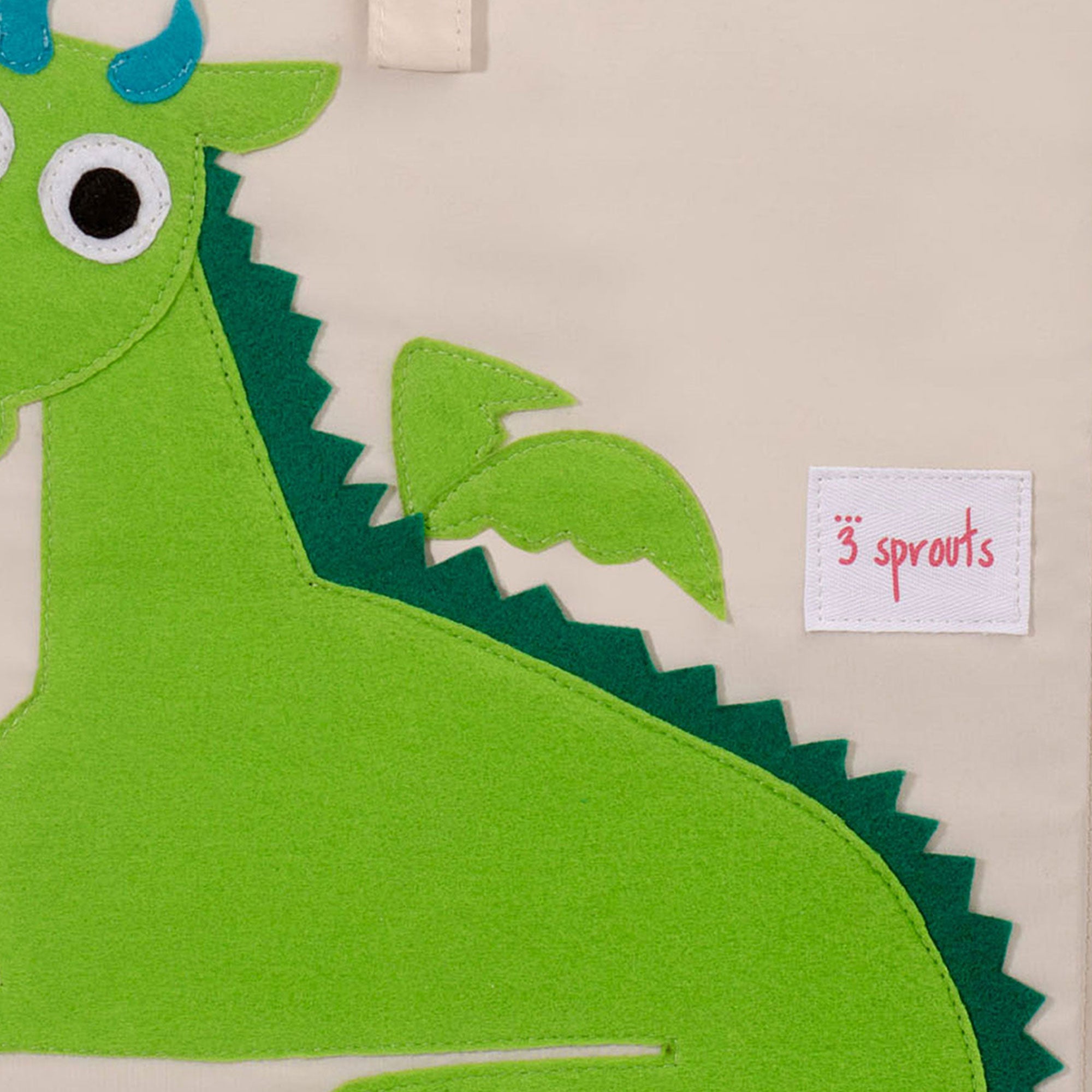 3 Sprouts Kids Felt Dragon Storage Cube Bin with Dinosaur Wide Storage Cube Bin