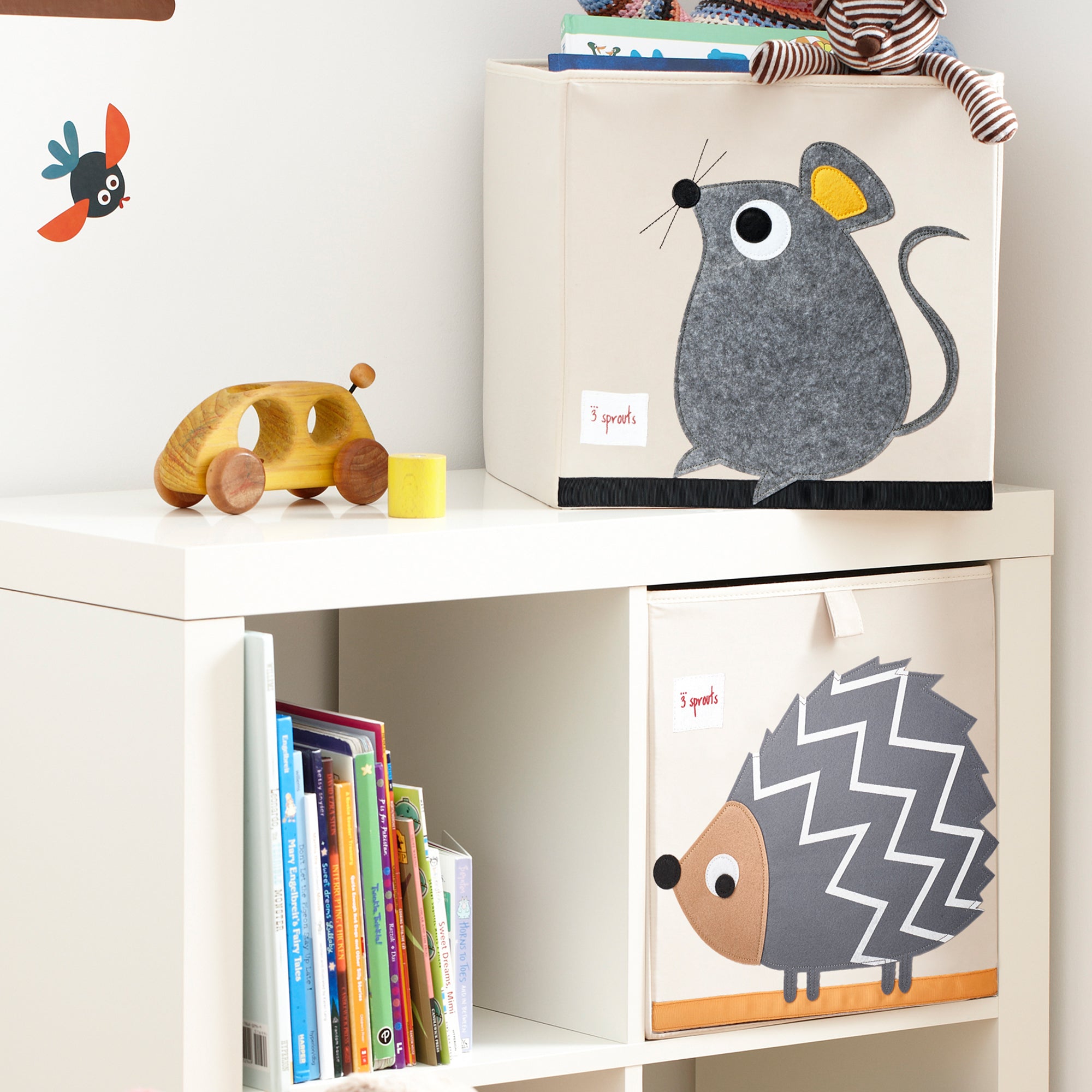 3 Sprouts Kids Felt Mouse Storage Cube Box Toy Bin w/ Penguin Storage Cube Bin