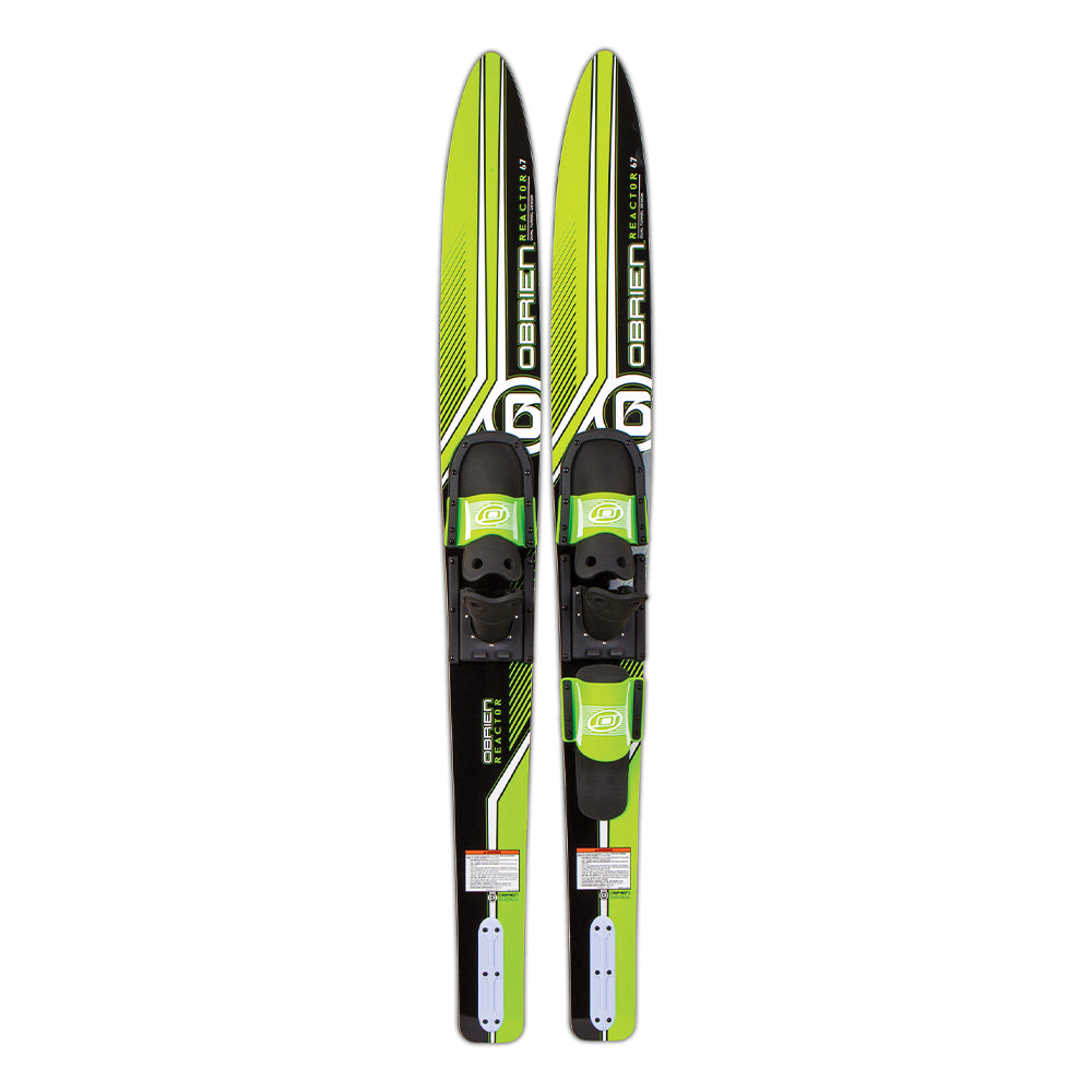 O'Brien Watersports Adult 67 inches Reactor Combo Water skis, Green and Black - VMInnovations