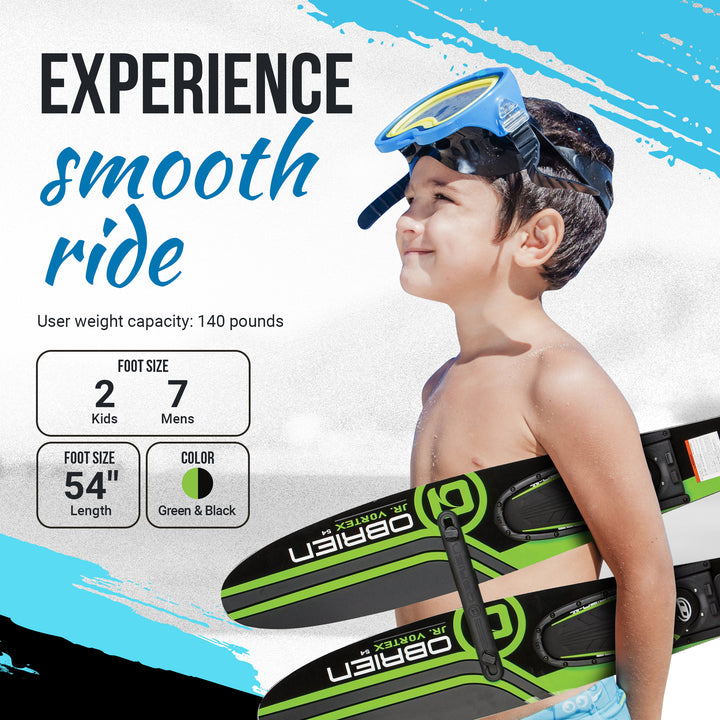 OBrien 54" Jr. Vortex Combo Water Skis with X7 Bindings for Kids 2-Mens 7 (Used) - VMInnovations
