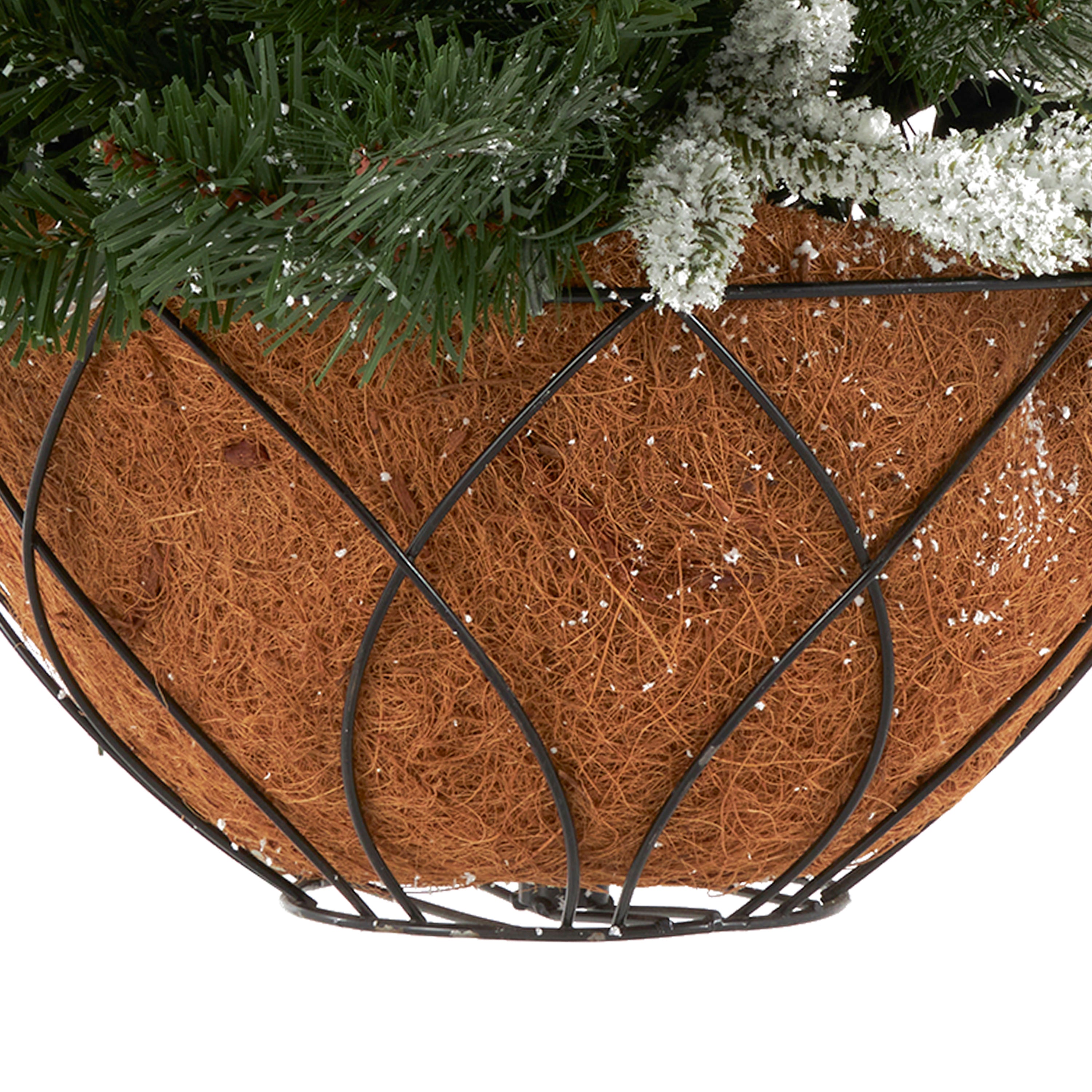 NOMA 24 Inch Evergreen Prelit Vienna Hanging Basket Holiday Decor (Open Box) - VMInnovations