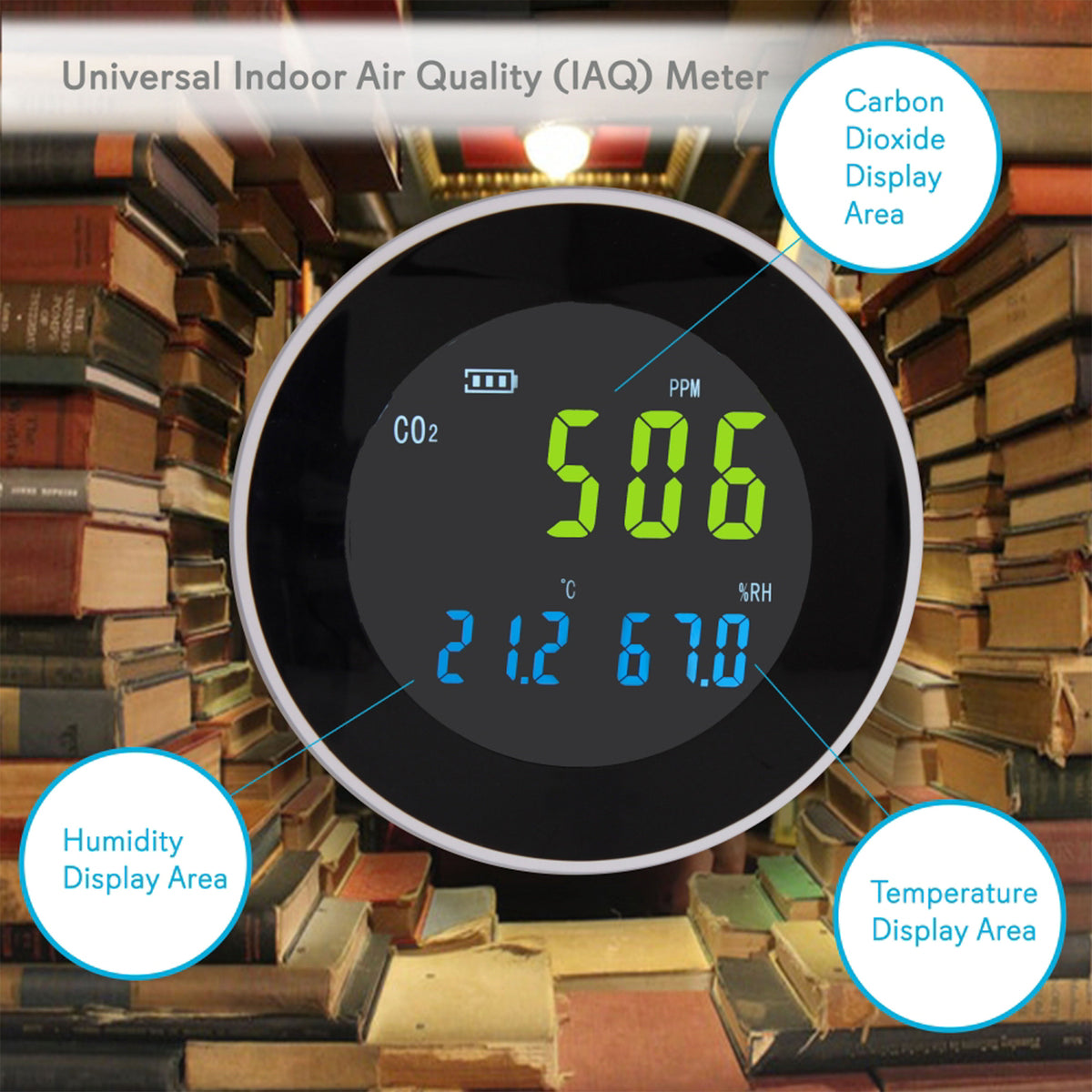 Pyle Smart Indoor Air Quality Monitor Digital Hygrometer Test Gauge (4 Pack)