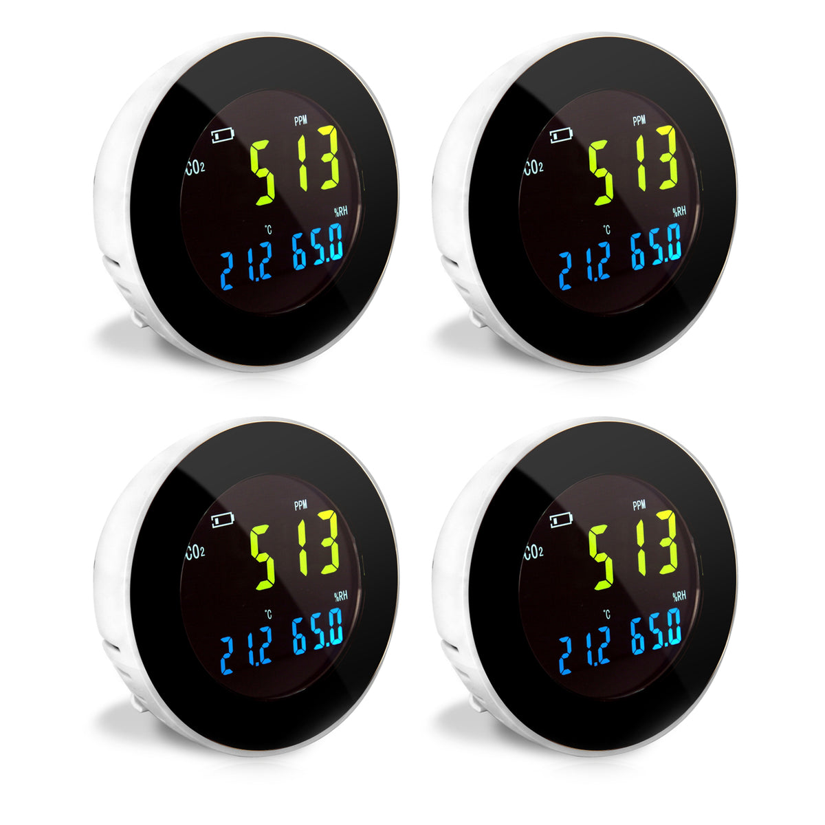 Pyle Smart Indoor Air Quality Monitor Digital Hygrometer Test Gauge (4 Pack)