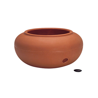 The HC Companies 21" Plastic Hose Storage Hideaway Pot, Terra Cotta (Open Box) - VMInnovations
