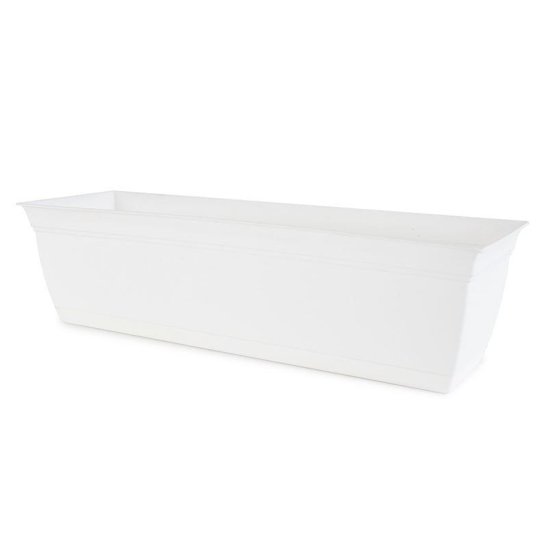 The HC Companies 24" Eclipse Window Flower Box with Removable Saucer,White(Used)