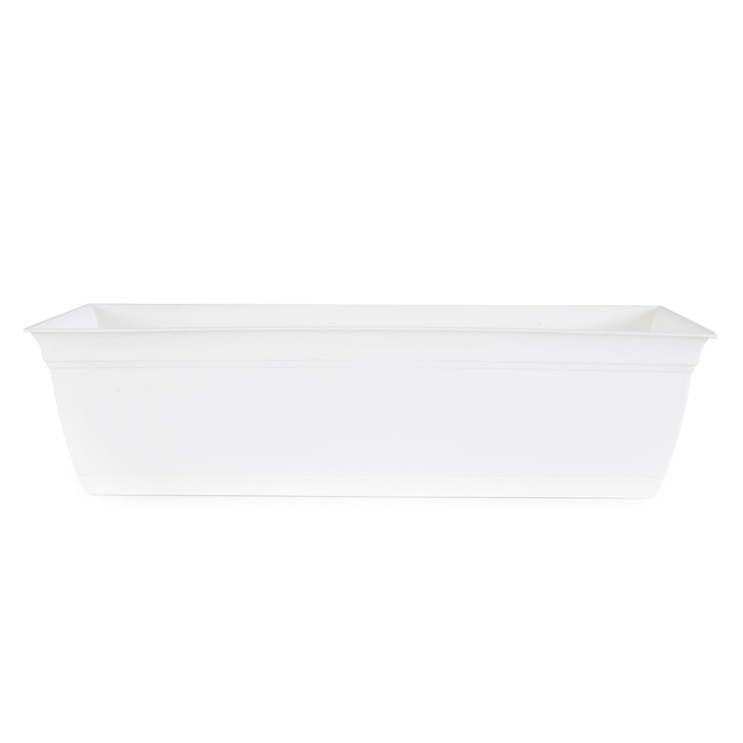 The HC Companies 24 Inch Eclipse Window Flower Box with Removable Saucer, White