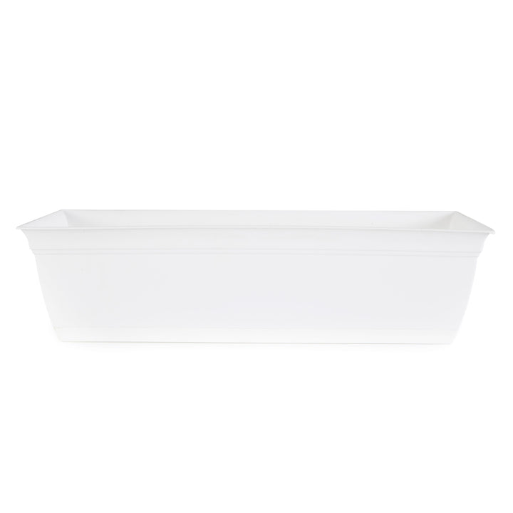 The HC Companies 24 Inch Eclipse Window Flower Box with Removable Saucer, White