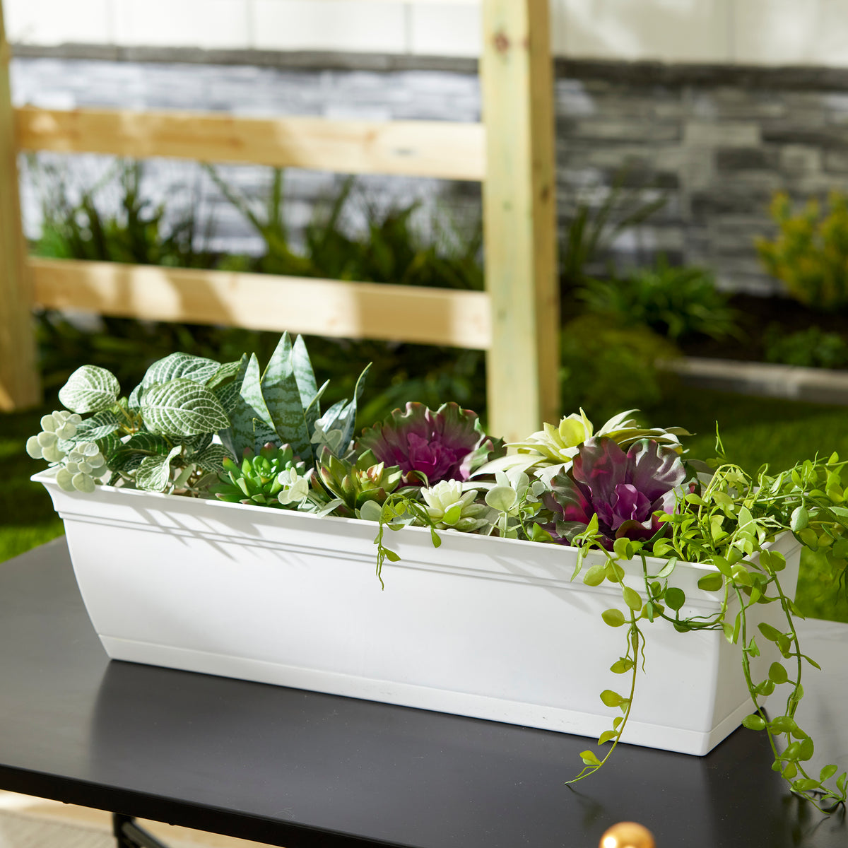 The HC Companies 24" Eclipse Window Flower Box w/Removable Saucer (Open Box) - VMInnovations