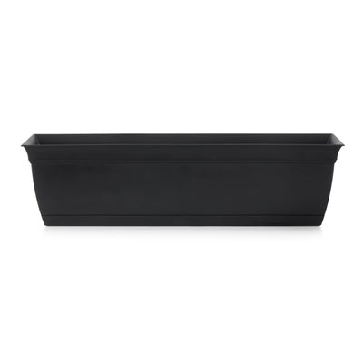The HC Companies 24" Long Eclipse Window Flower Box with Removable Saucer, Black - VMInnovations