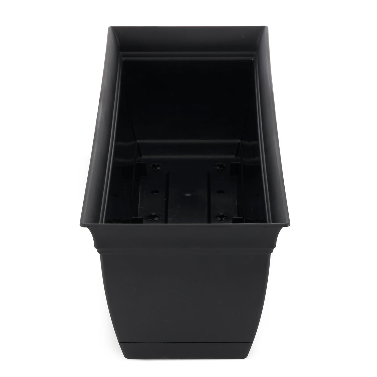 The HC Companies 24" Long Eclipse Window Flower Box with Removable Saucer, Black