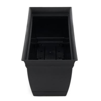 The HC Companies 24" Long Eclipse Window Flower Box with Removable Saucer, Black - VMInnovations