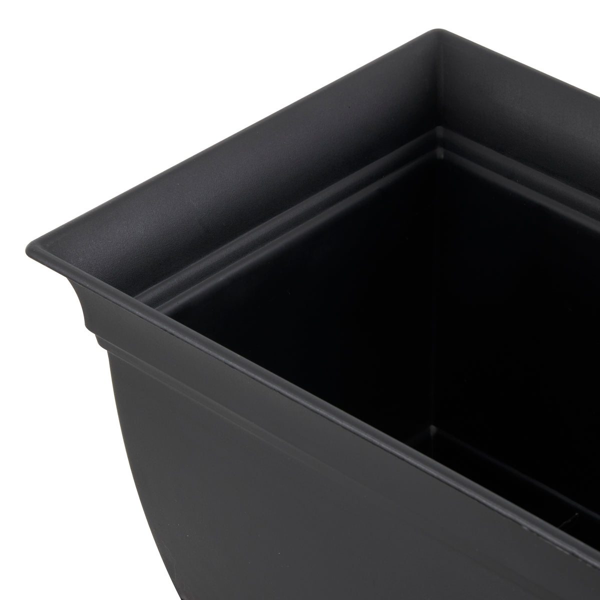 The HC Companies 24" Long Eclipse Window Flower Box with Removable Saucer, Black