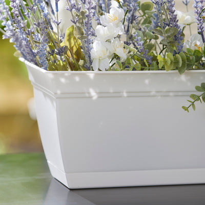 The HC Companies 30 Inch Eclipse Window Flower Box with Saucer, White (Open Box)
