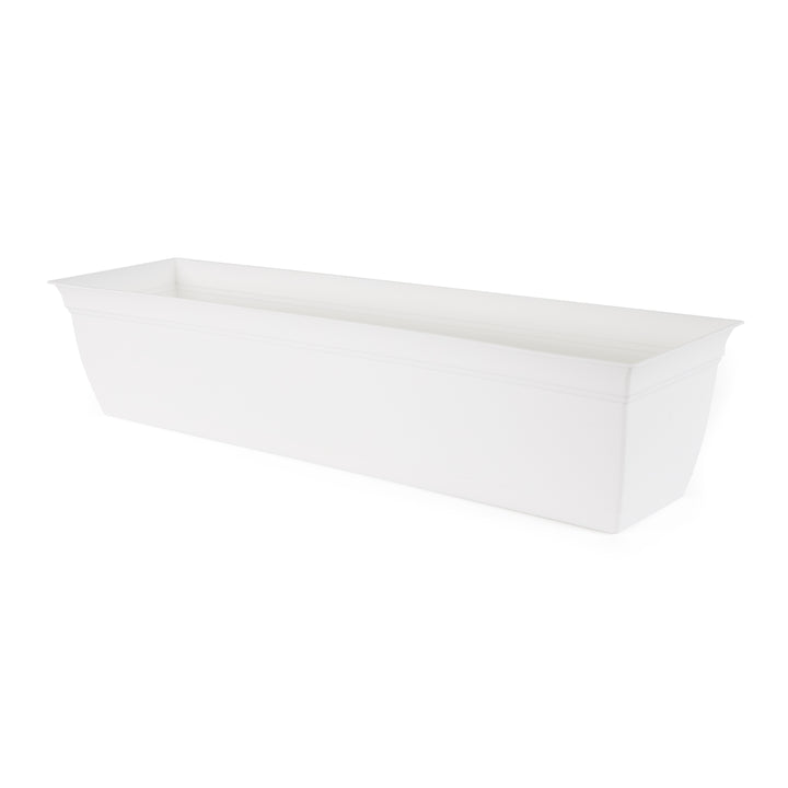 The HC Companies 30 Inch Eclipse Window Flower Box with Saucer, White (Open Box) - VMInnovations