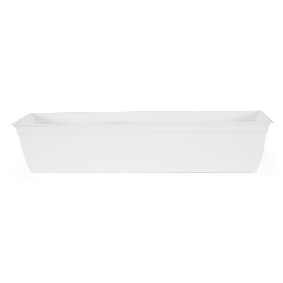 The HC Companies 30 Inch Eclipse Window Flower Box with Removable Saucer, White - VMInnovations