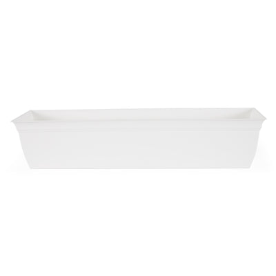 The HC Companies 30 Inch Eclipse Window Flower Box with Saucer, White (Open Box)