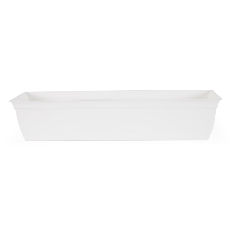 The HC Companies 30 Inch Eclipse Window Flower Box with Saucer, White (Open Box)