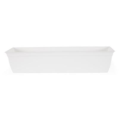 The HC Companies 30 Inch Eclipse Window Flower Box with Saucer, White (Open Box)