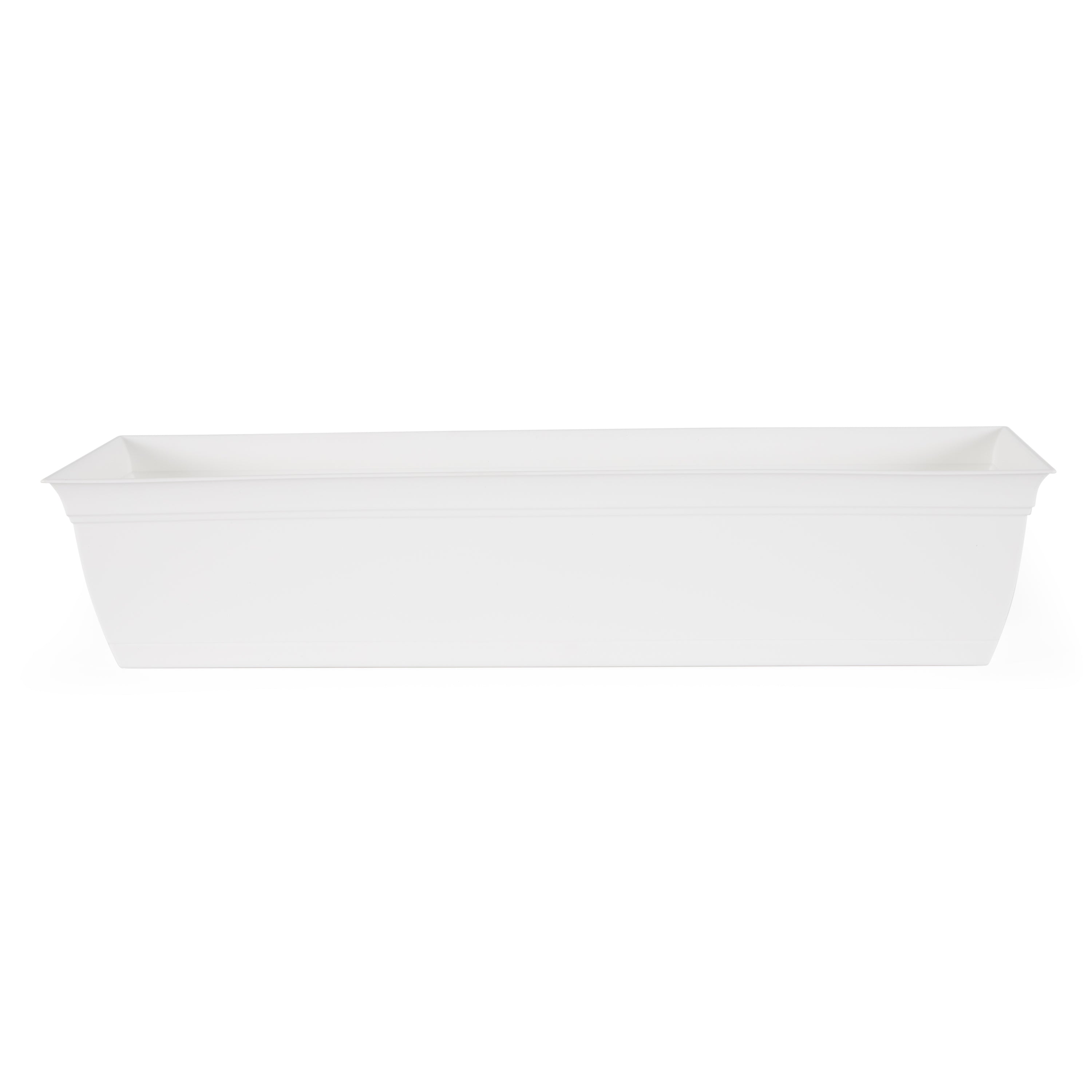 HC Companies Flower Planter Box w/ Saucer, White & Wakefield 1gal HERO Compost