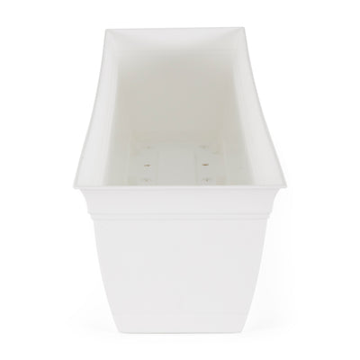 The HC Companies 30 Inch Eclipse Window Flower Box with Saucer, White (Open Box)