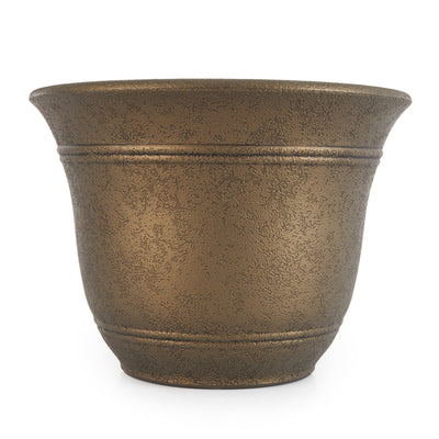 HC Companies Sierra 10 Inch Resin Flower Planter Pot, Celtic Bronze (Open Box) - VMInnovations
