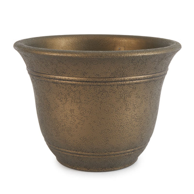 HC Companies Sierra 10 Inch Resin Flower Planter Pot, Celtic Bronze (Open Box)