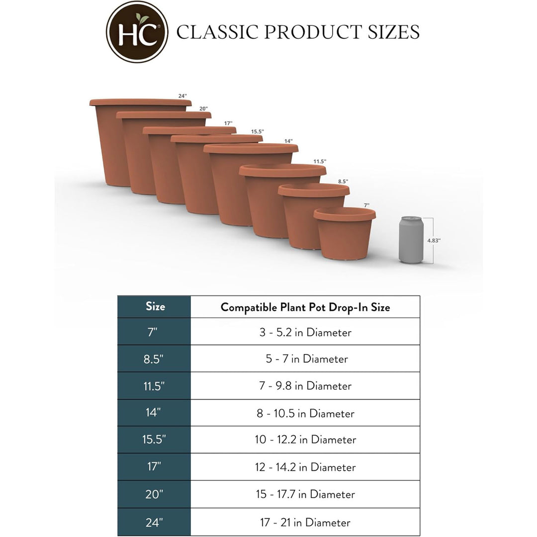 The HC Companies 16" Plastic Indoor Outdoor Classic Flower Pot Planter, Beige - VMInnovations