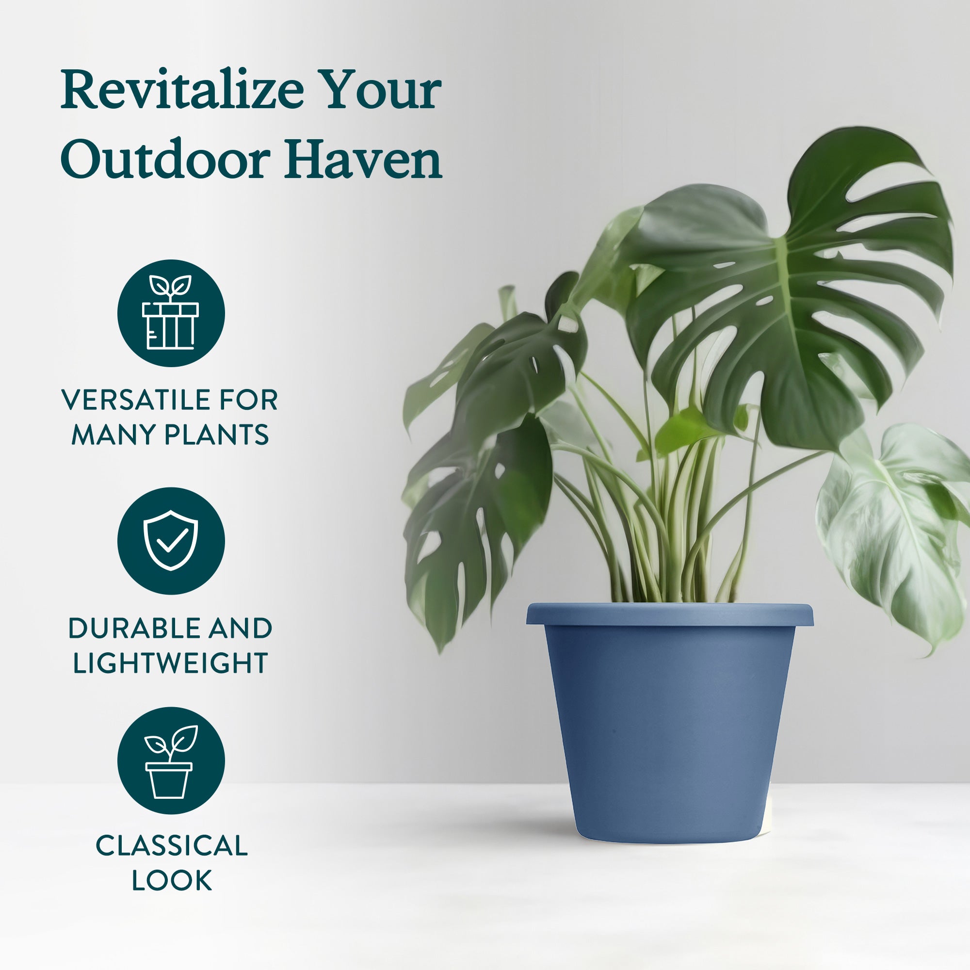 The HC Companies 24 Inch Indoor/Outdoor Classic Flower Pot Planter (Used) - VMInnovations