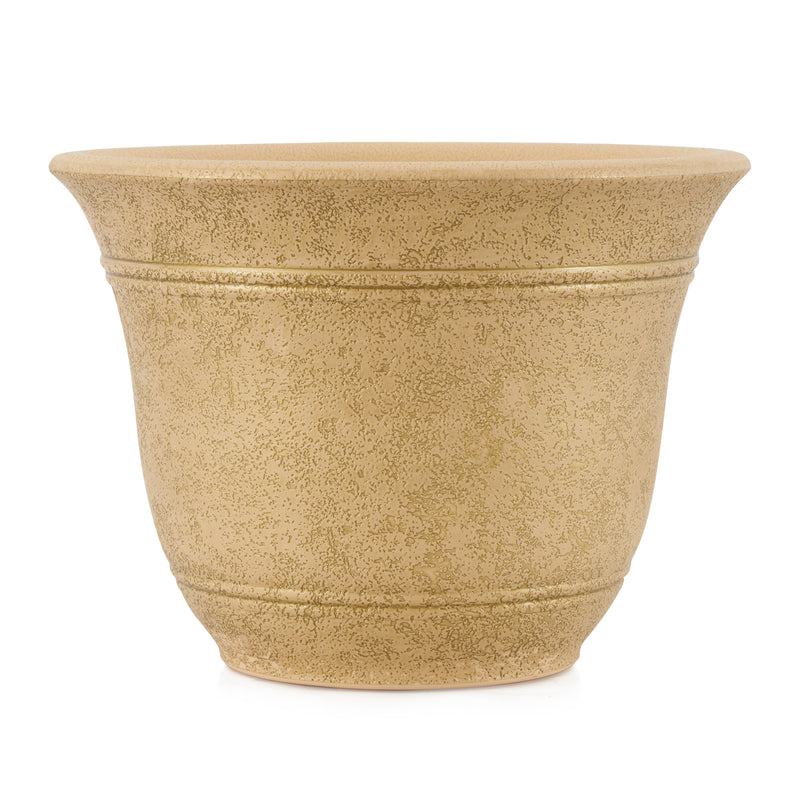 HC Companies 10 Inch Resin Flower Garden Planter Pot, Arizona Sand (Open Box)