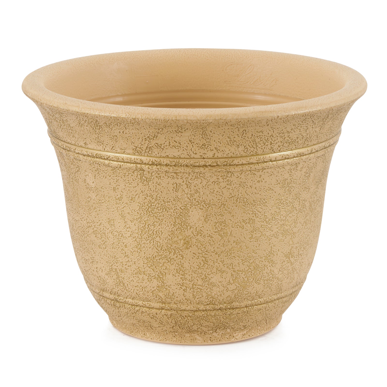 HC Companies Sierra 10 Inch Round Resin Flower Garden Planter Pot, Arizona Sand - VMInnovations