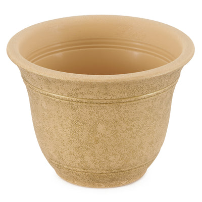HC Companies 10 Inch Resin Flower Garden Planter Pot, Arizona Sand (Open Box) - VMInnovations