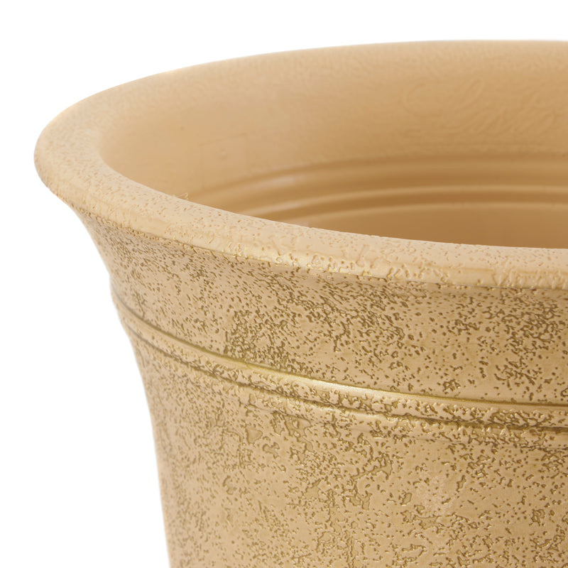 HC Companies Sierra 10 Inch Round Resin Flower Garden Planter Pot, Arizona Sand