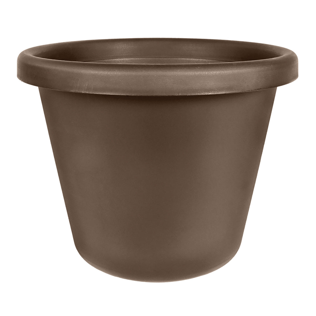 The HC Companies 24" Plastic Indoor Outdoor Classic Flower Pot Planter, Brown