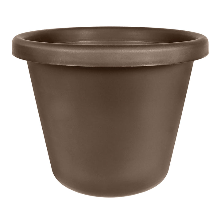 The HC Companies 24" Plastic Indoor Outdoor Classic Flower Pot Planter, Brown