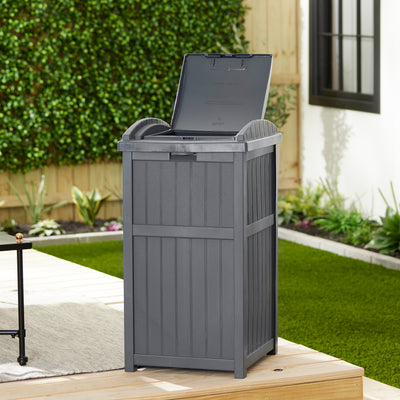 Suncast GH1732C Trashcan Hideaway Outdoor 33 Gallon Garbage Waste Bin,Cyberspace (For Parts)