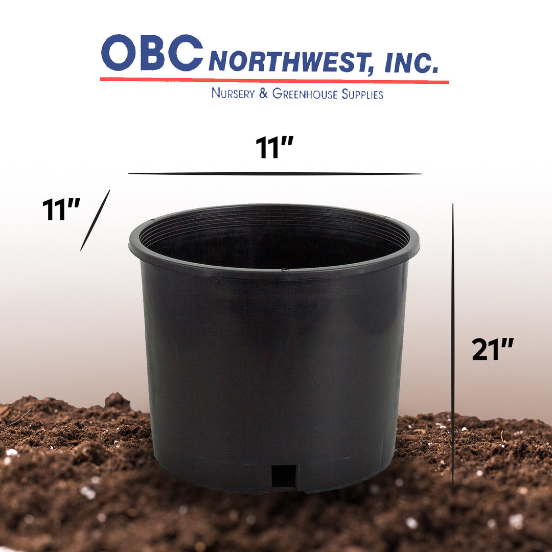 Pro Cal 5 Gallon Premium Nursery Black Plastic Planter Garden Grow Pots, 5 Pack