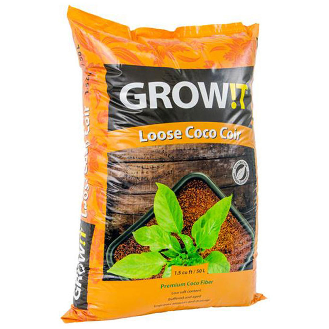 Hydrofarm GROW!T Coco Coconut Coir Fiber Garden Loose Growing Medium, 1.5 Cu Ft - VMInnovations